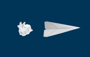 Paper plane signifying change and innovation